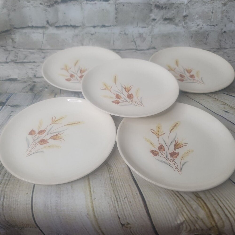 Lot Of 5 Taylor Smith & Taylor Ever Yours Autumn Harvest Wheat 6.5” Plates